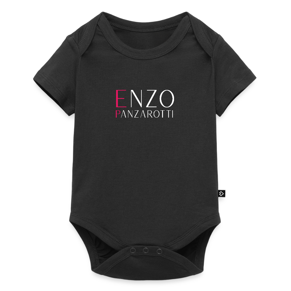Baby Bio-Kurzarm-Body Enzo Panzarotti Simple Black - Schwarz